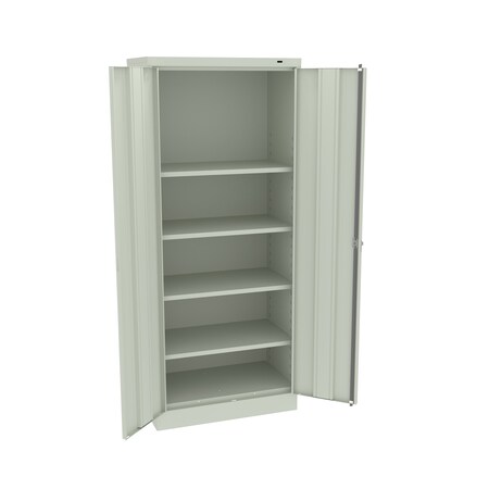 Tennsco Unassembled Standard Slim Storage Cabinet, 30"Wx18"Dx72"H, Light Grey 3070-LGY